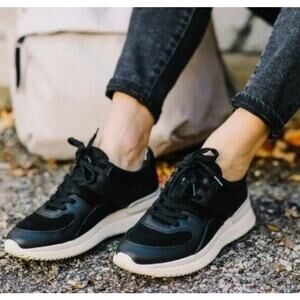 Everlane The Trainer Leather Sneakers Womens Size 11 Black Athletic Shoes